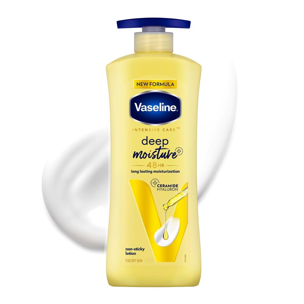 Vaseline Deep Moisture Body Lotion | For Dry Skin | Moisturised Glowing Skin | With Pro Ceramides