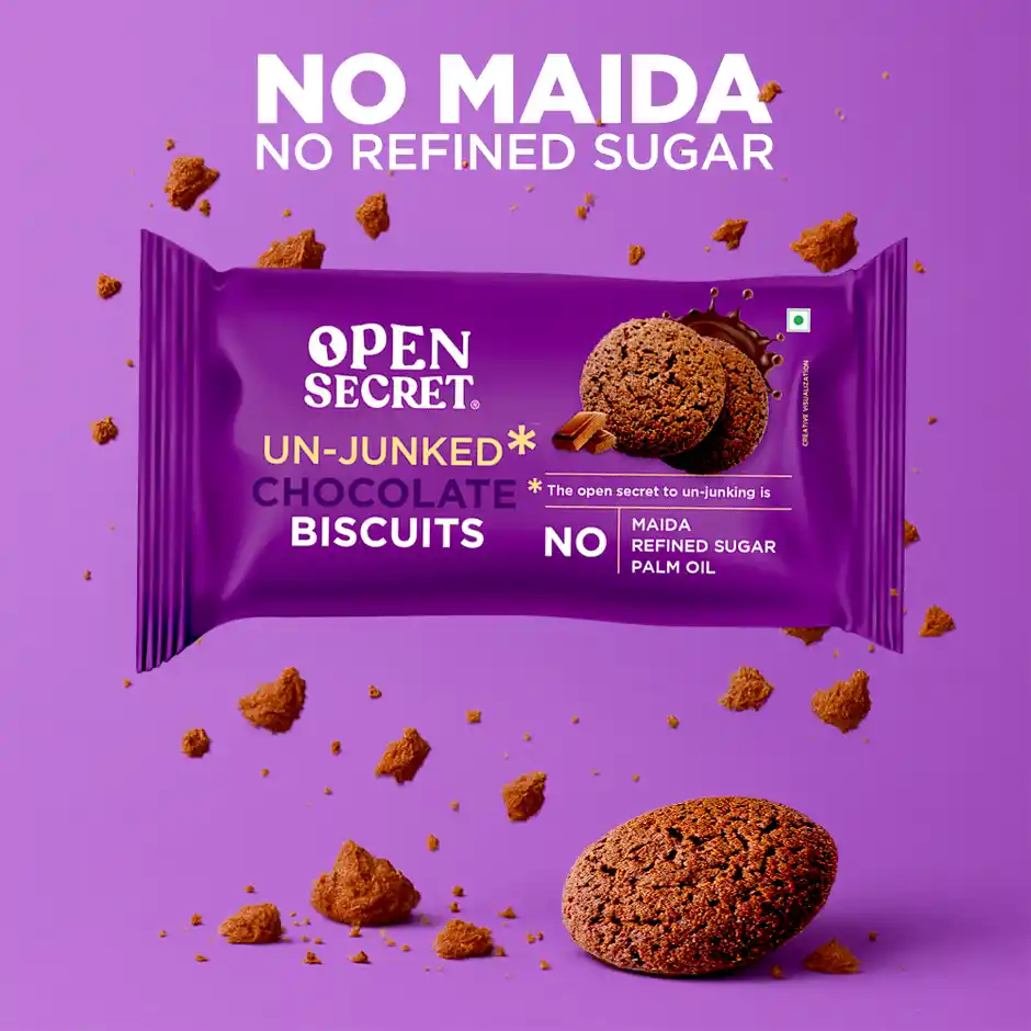 Open Secret Zero Maida Chocolate Millet Biscuit- Healthy Snacks with No Refined Sugar & No Palm Oil